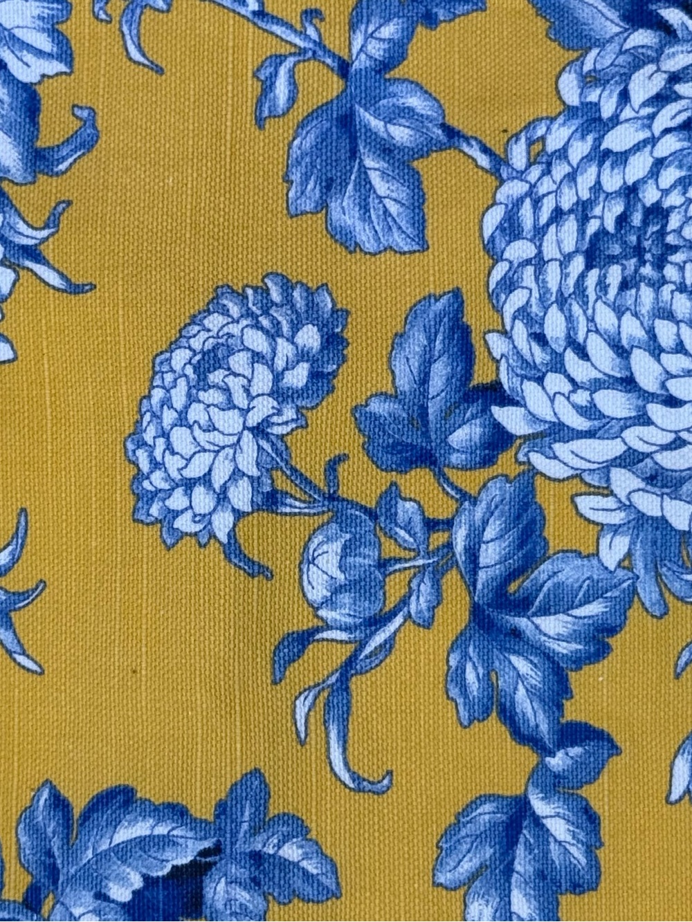Lace-Up Floral Crop Tank Top - Blue Floral on Yellow - Picture 3 of 5